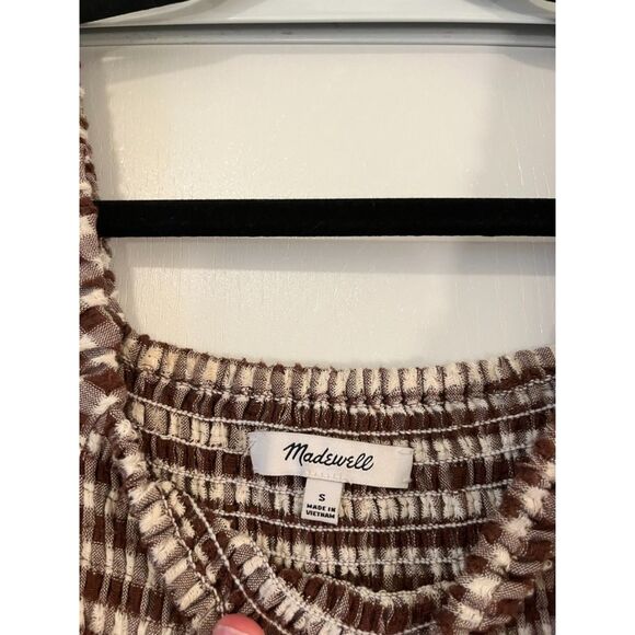 Madewell Lucie Elbow-Sleeve Smocked Midi Dress in Gingham - Picture 6 of 7